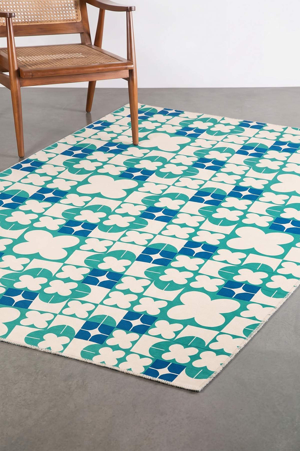 PRINT & PATTERN RUGS Circle Of Joyee Printed Rug (Spring Teal)