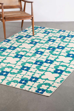PRINT & PATTERN RUGS Circle Of Joyee Printed Rug (Spring Teal)