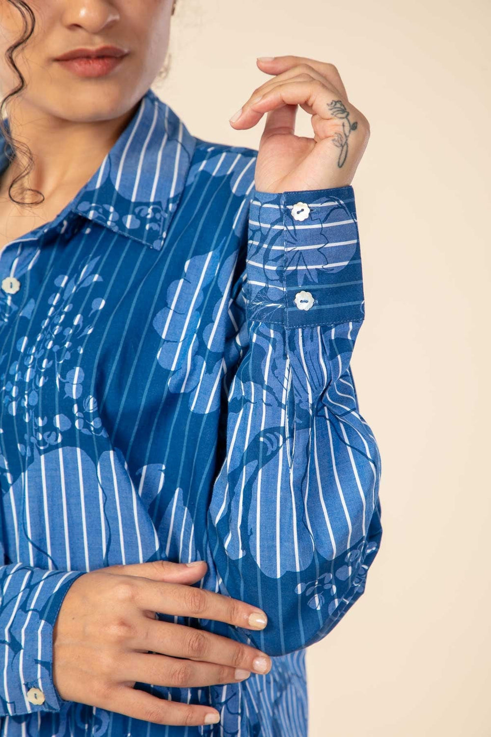 STRIPES OF KACHNAR EASY SHIRT MOOD INDIGO