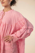 SUMMER LINES OVERSIZED SHIRT DRESS PINKSTRIPES