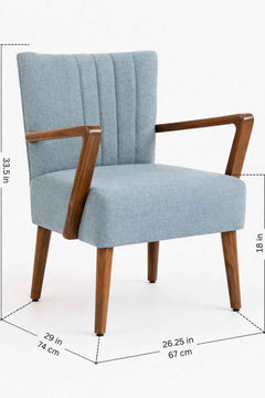 Upholstered Bundle Swan Accent Chair in Raffia Misty Grey Fabric