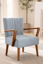 Swan Accent Chair in Raffia Misty Grey Fabric