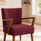 Swan Accent Chair in Raffia Plum Red Fabric