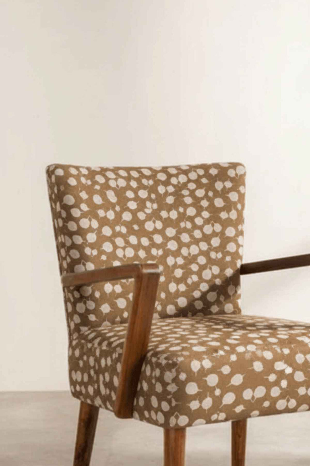 Upholstered Bundle Swan Accent Chair in Senhur Leaf Tobacco Fabric
