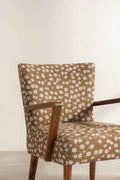 Upholstered Bundle Swan Accent Chair in Senhur Leaf Tobacco Fabric