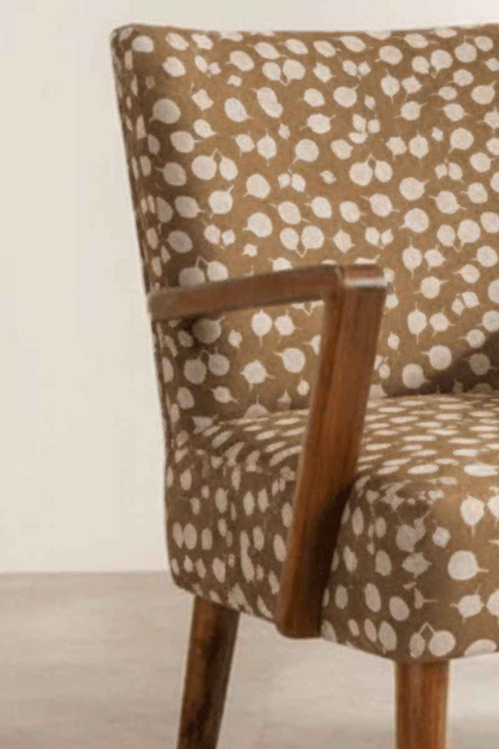 Upholstered Bundle Swan Accent Chair in Senhur Leaf Tobacco Fabric