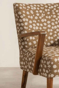Upholstered Bundle Swan Accent Chair in Senhur Leaf Tobacco Fabric