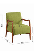 Upholstered Bundle Sway Accent Chair in Raffia Citron Green Fabric