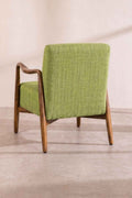 Upholstered Bundle Sway Accent Chair in Raffia Citron Green Fabric