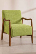 Upholstered Bundle Sway Accent Chair in Raffia Citron Green Fabric