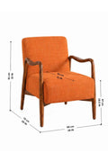 Upholstered Bundle Sway Accent Chair in Raffia Ginger Orange Fabric