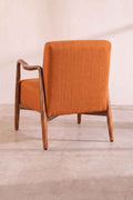 Upholstered Bundle Sway Accent Chair in Raffia Ginger Orange Fabric