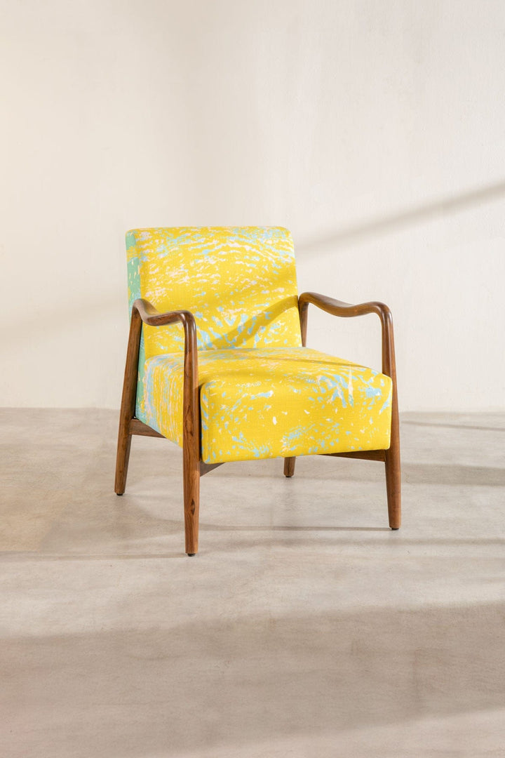 Upholstery Combo Sway Accent Chair in Kagal Dawn Yellow
