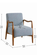 Upholstered Bundle Sway Accent Chair in Raffia Misty Grey Fabric