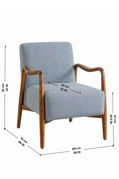 Upholstered Bundle Sway Accent Chair in Raffia Misty Grey Fabric