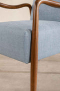Upholstered Bundle Sway Accent Chair in Raffia Misty Grey Fabric
