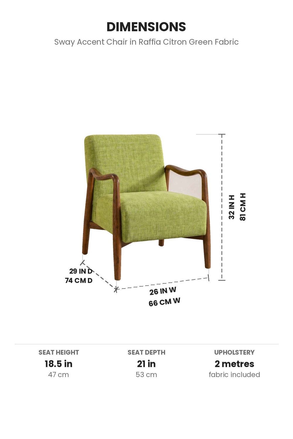 Upholstered Bundle Sway Accent Chair in Raffia Citron Green Fabric