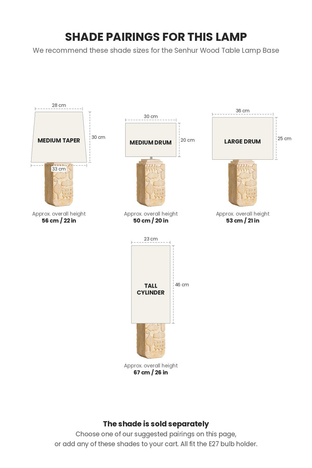 TABLE LAMPS Senhur Wood Table Lamp