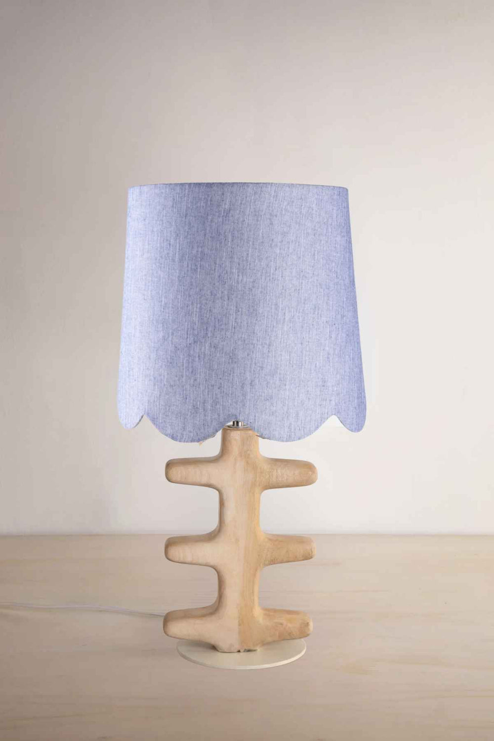 Lighting Bundle Tallar Table Lamp with Solid Blue Scalloped Taper