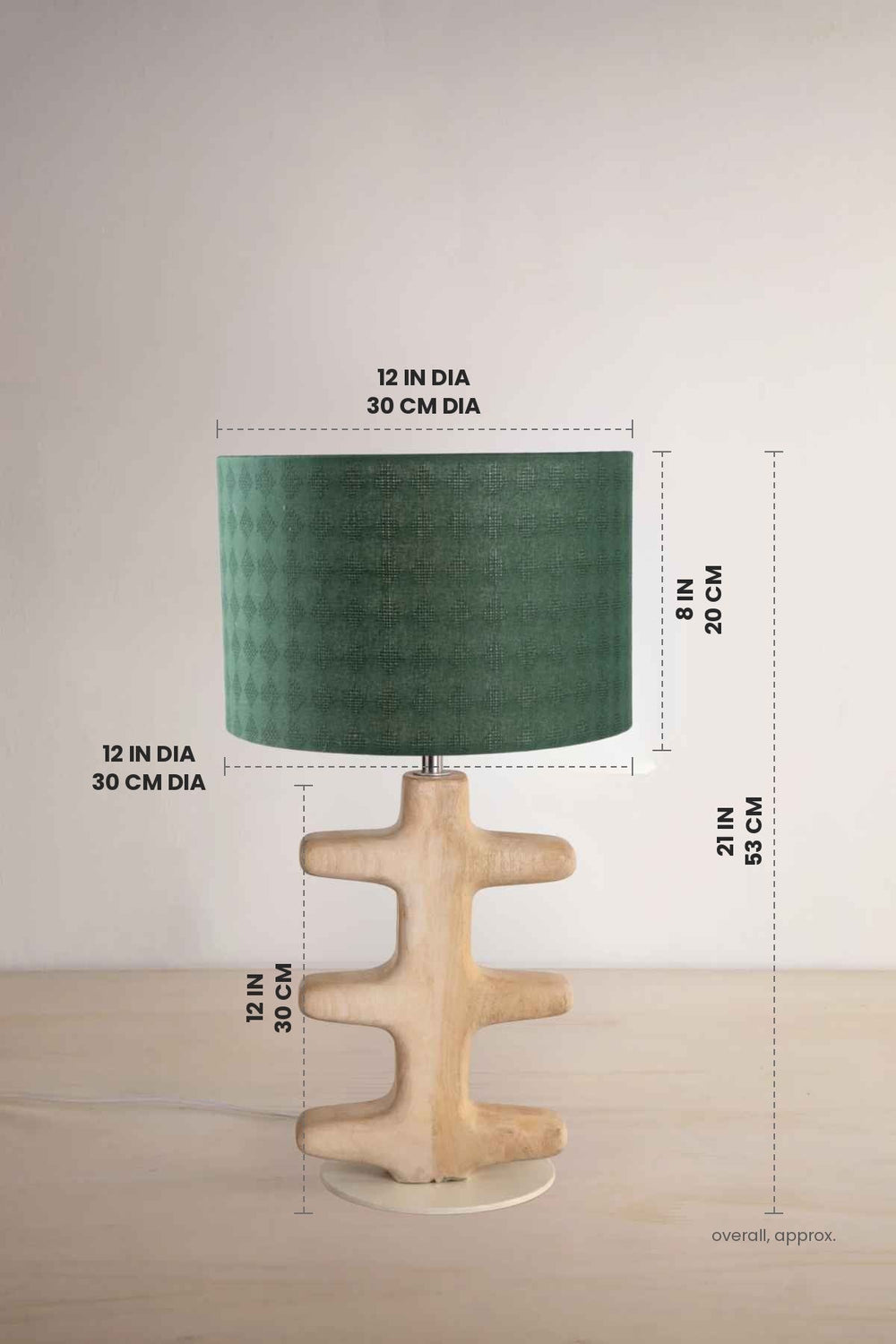 Lighting Bundle Tallar Table Lamp with Solid Drum Lampshade (Green)