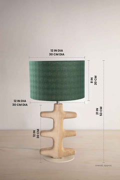 Lighting Bundle Tallar Table Lamp with Solid Drum Lampshade (Green)