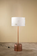 Lighting Bundle Tamara Metal Floor Lamp with Sabar Palm XL Drum Lampshade (Gold)