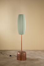 Tamara Metal Floor Lamp with Solid Oval Cylinder Lampshade (Sage Green)