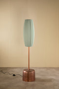 Lighting Bundle Tamara Metal Floor Lamp with Solid Oval Cylinder Lampshade (Sage Green)