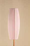 Lighting Bundle Tamara Metal Floor Lamp with Solid Oval Cylinder Lampshade (Dusky Pink)