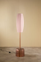 Tamara Metal Floor Lamp with Solid Oval Cylinder Lampshade (Dusky Pink)