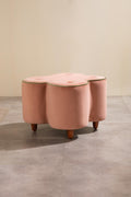 Upholstered Bundle Tamara Pouffe in Peach Velvet Fabric