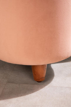 Upholstered Bundle Tamara Pouffe in Peach Velvet Fabric