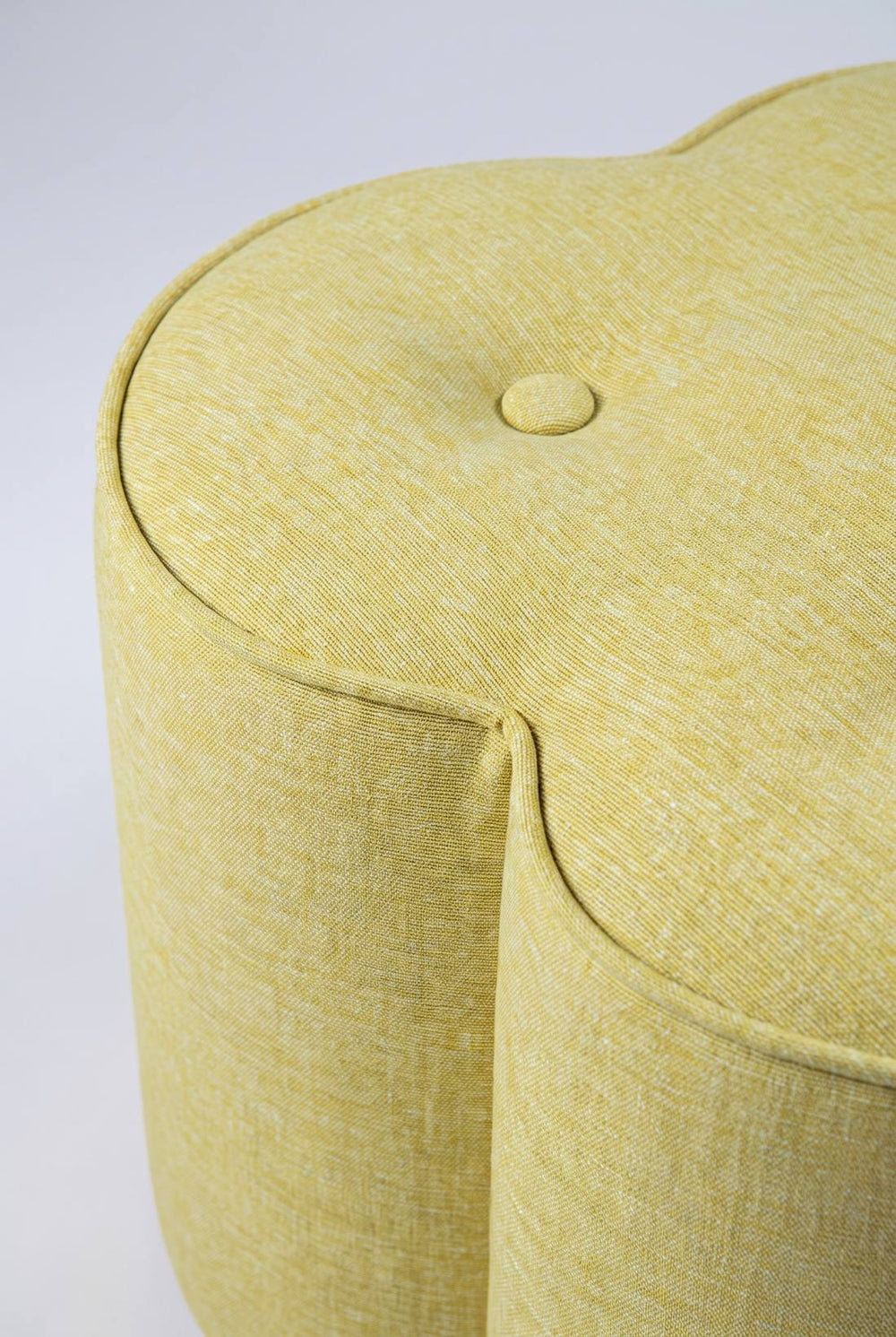 Upholstered Bundle Tamara Pouffe in Solid Twisted Herbal Green Fabric