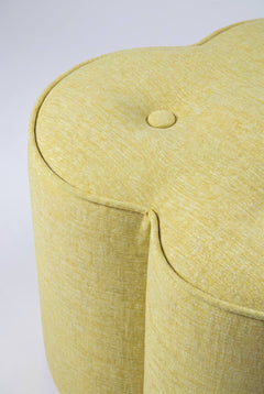 Upholstered Bundle Tamara Pouffe in Solid Twisted Herbal Green Fabric