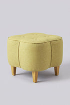 Tamara Pouffe in Solid Twisted Herbal Green Fabric