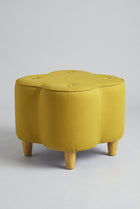 Tamara Pouffe in Solid Twisted Mustard Fabric