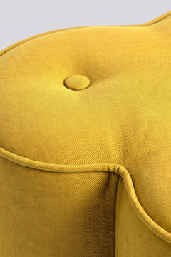 Upholstered Bundle Tamara Pouffe in Solid Twisted Mustard Fabric