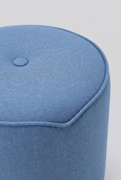 Upholstered Bundle Tamara Pouffe in Solid Twisted Water Blue Fabric