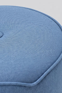 Upholstered Bundle Tamara Pouffe in Solid Twisted Water Blue Fabric