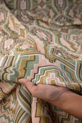 PRINT & PATTERN UPHOLSTERY FABRICS Taram Earthy Green Printed Upholstery Fabric