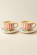 MUGS & CUPS Gypsy Rose Ceramic Tea Cup And Saucer Set (Set Of 2)