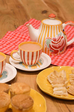 TEA TIME Gypsy Rose Multi-Colored Tea Set