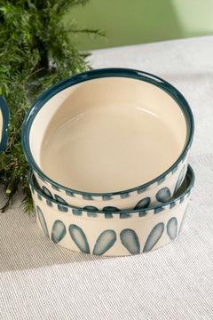 SERVING BOWLS Montane Ceramic Large Flat Serving Bowl