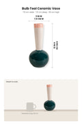 FLOWER VASES Bulb Teal Ceramic Vase