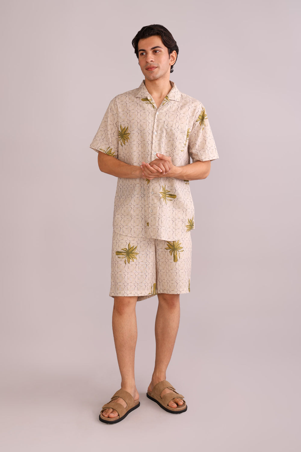 SHIRTS Temple Palm Camp Shirt (Parchment Beige)