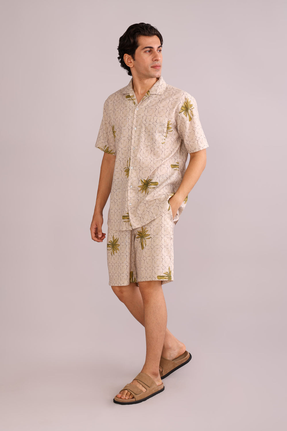SHIRTS Temple Palm Camp Shirt (Parchment Beige)