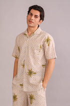 Temple Palm Camp Shirt (Parchment Beige)