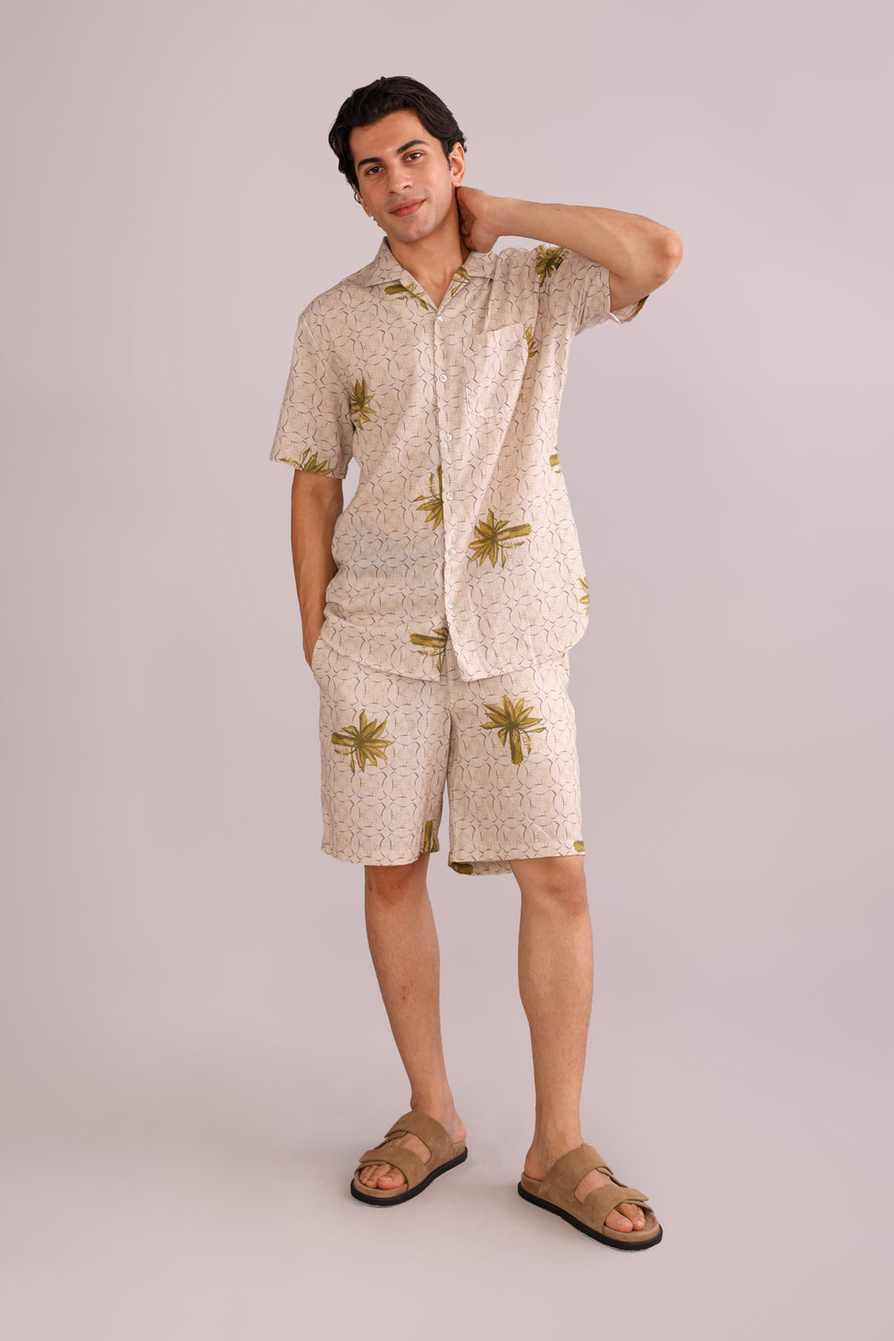 SHIRTS Temple Palm Camp Shirt (Parchment Beige)