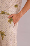 SHORTS Temple Palm Men's Shorts (Parchment Beige)