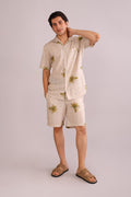 SHORTS Temple Palm Men's Shorts (Parchment Beige)